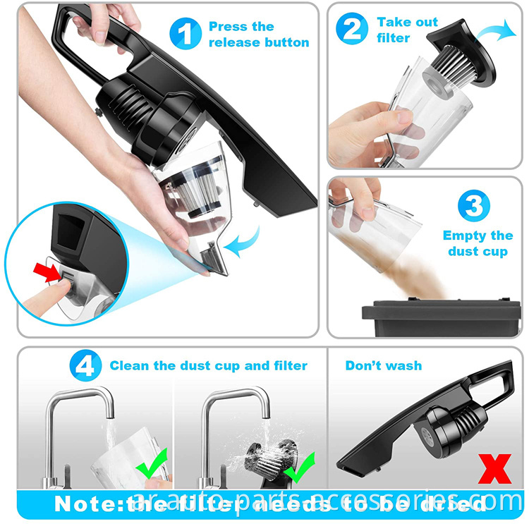 150W 3600MAH 8000PA Cordless 12V Home Lightweight Leghy Leghy Hand Hand Lamed Mini Vacuum Star مع خرطوم